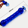 Skleněné dildo Blue Long Ball