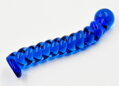 Skleněné dildo Blue Spiral