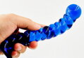 Skleněné dildo Blue Spiral