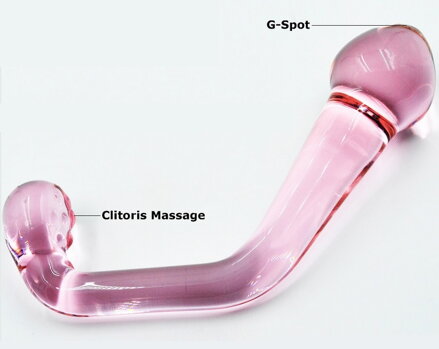 Skleněné dildo Pink G Spot 