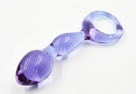 Skleněné dildo Purple Ring