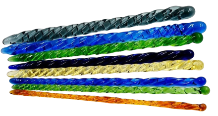 Skleněný Urethral dilatator Color Twister SADA 8 ks