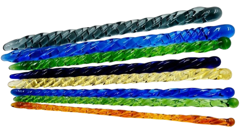 Skleněný Urethral dilatator Color Twister SADA 8 ks